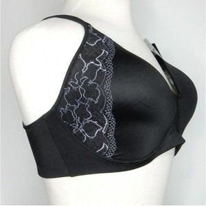 Bali Womens 40DD Black Lace Wirefree Bra 6546 Smooth U Lace‎  Convertible NWOT